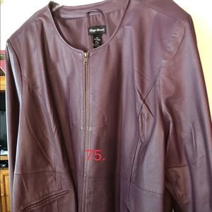 Deep purple all soft and supple LEATHER jacket 4X